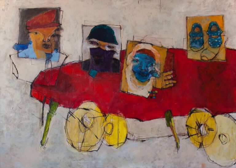 Dialogue Tables - طاولات حوار Mixed Media on Canvas 120x170 cm 2014