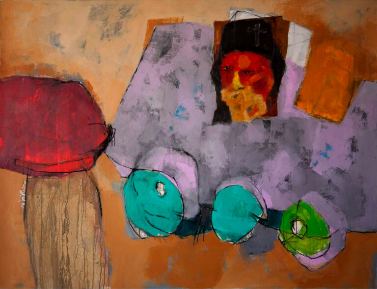 Dialogue Tables - طاولات حوار Mixed Media on Canvas 97*130 cm 2014