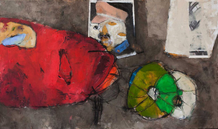 Dialogue Tables - طاولات حوار Mixed Media on Canvas 75*130 cm 2014